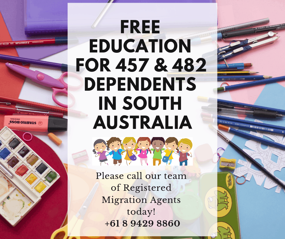 Free education for 457 & 482 dependents in South Australia EasiVisa Banner